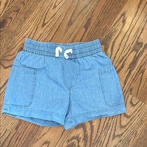 Mini Boden Light Blue Denim Kids Shorts, elastic waist, size 5Y, 100% cotton